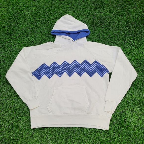 Vintage 80s Abstract Hoodie Womens Large 20x20 Boxy - Picture 1 of 14